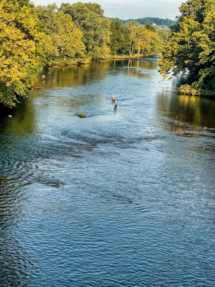 Anglers fishing in the Watauga River